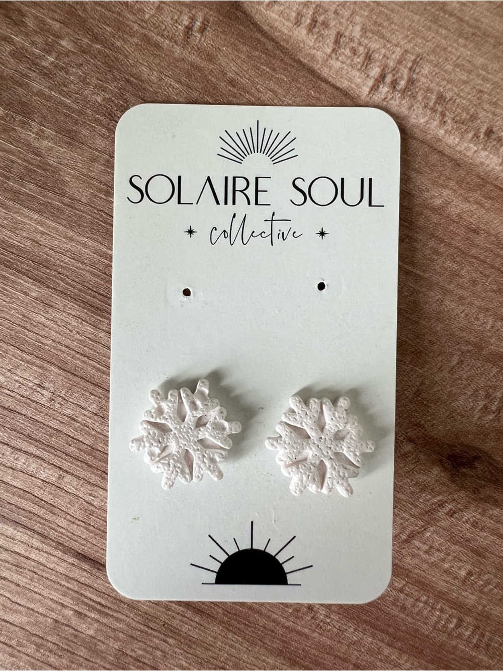 Solaire Soul Collective White Snowflake Stud Earrings